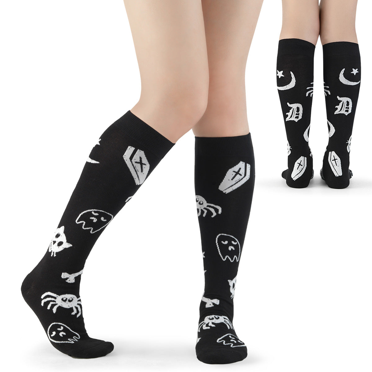 Coffin Knee High Socks - Demonia Cult